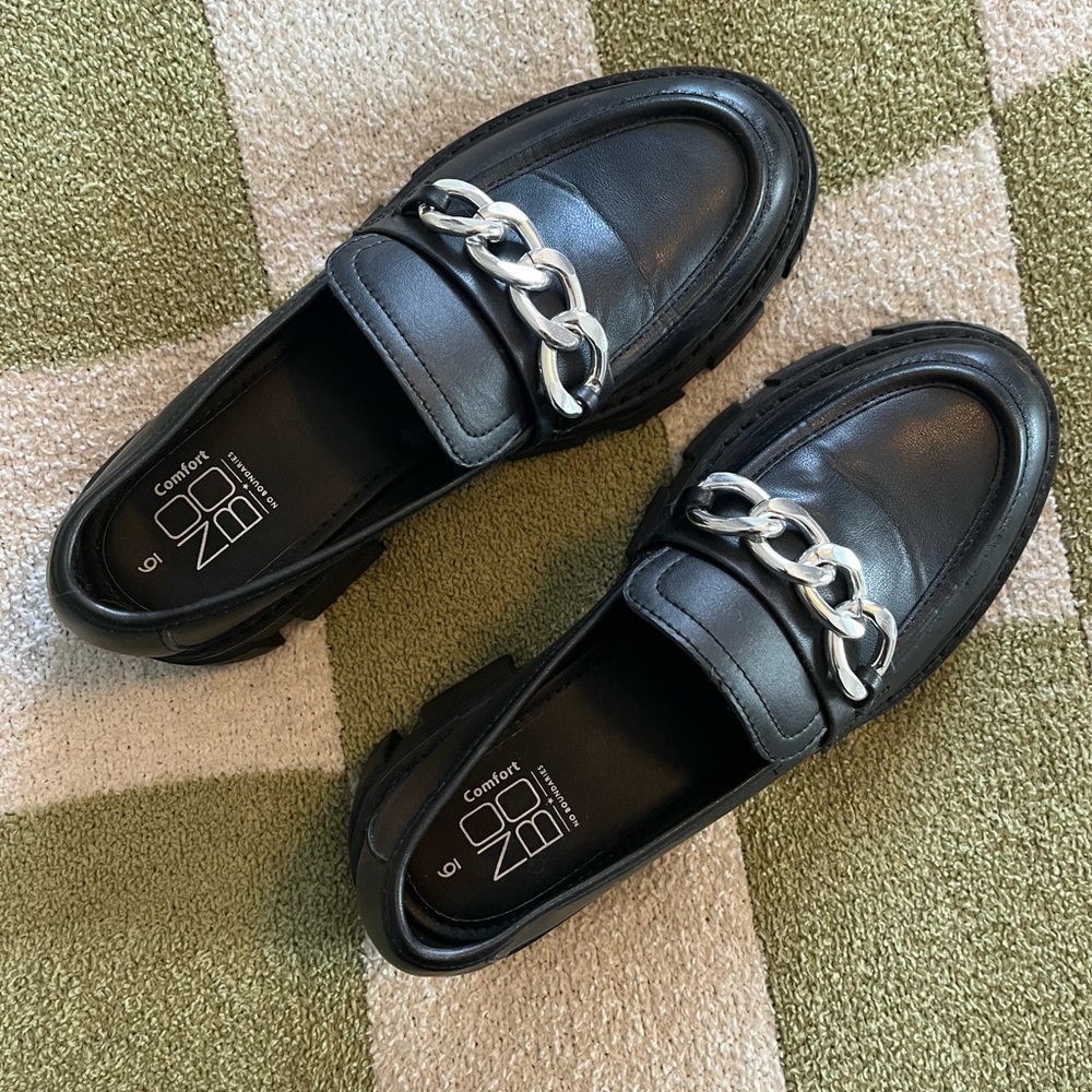 walmart black platform loafers